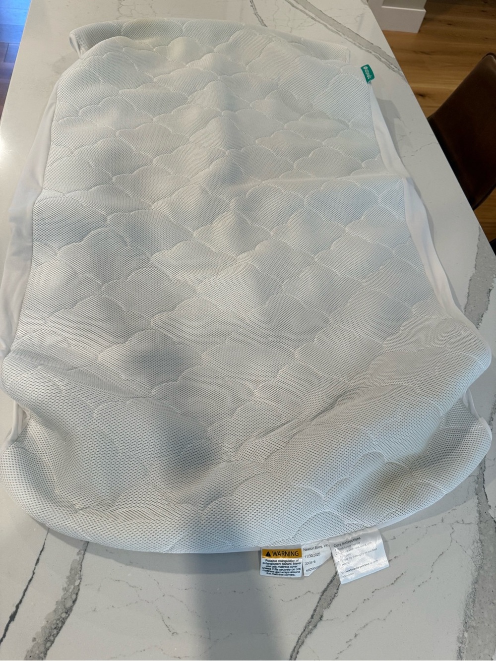 Newton Breathable White Quilted Mattress Pad - crib size